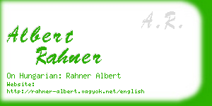 albert rahner business card